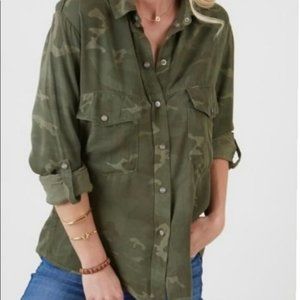 Sanctuary Camo Print Utility Button Down Shirt